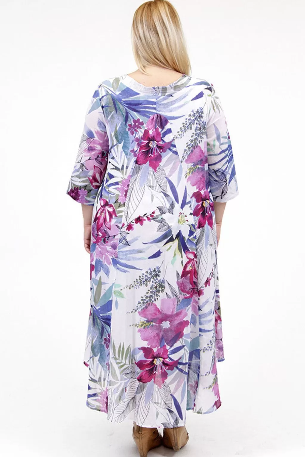 La Cera™ La Cera Women'S Plus Size High-Low Printed Caftan