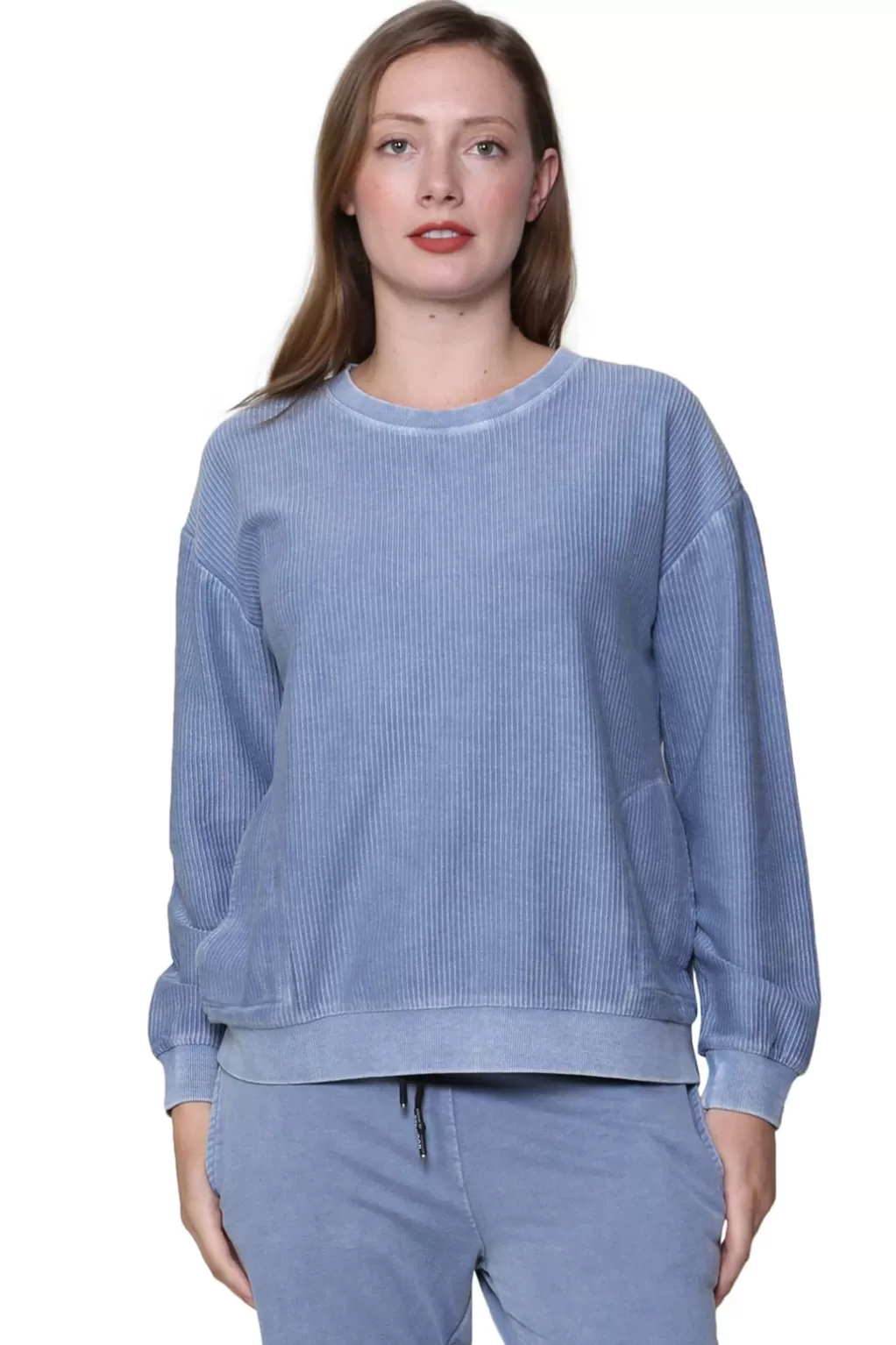 La Cera™ Ottoman Rib Knit Long Sleeve Top