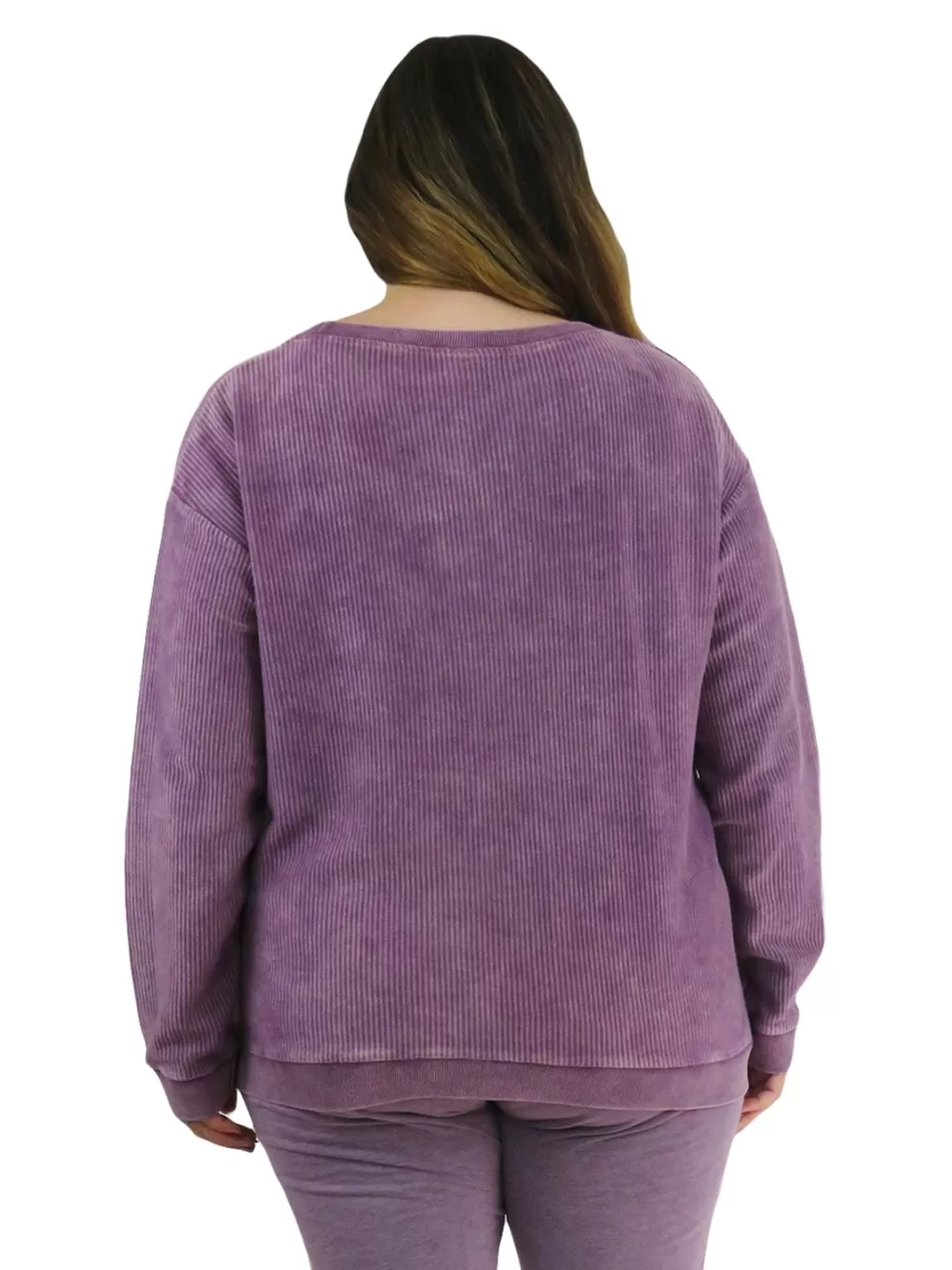 La Cera™ Ottoman Rib Knit Long Sleeve Top- Plus Size