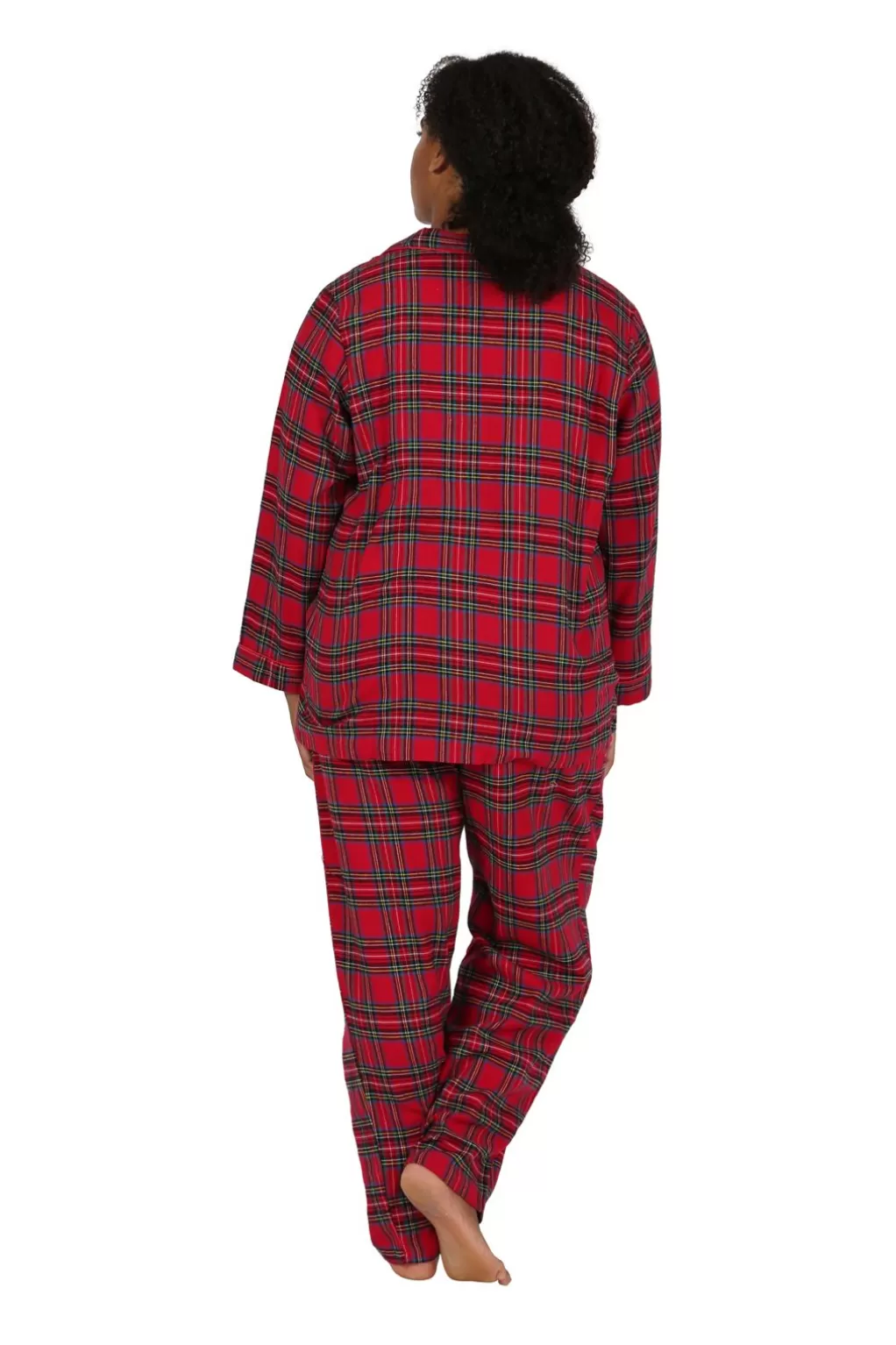 La Cera™ Plus Size 100% Cotton Yarn Dyed Plaid Flannel Pajama Set