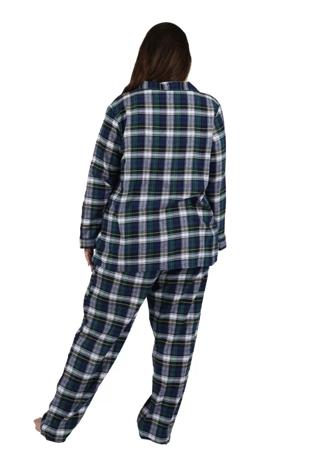 La Cera™ Plus Size 100% Cotton Yarn Dyed Plaid Flannel Pajama Set