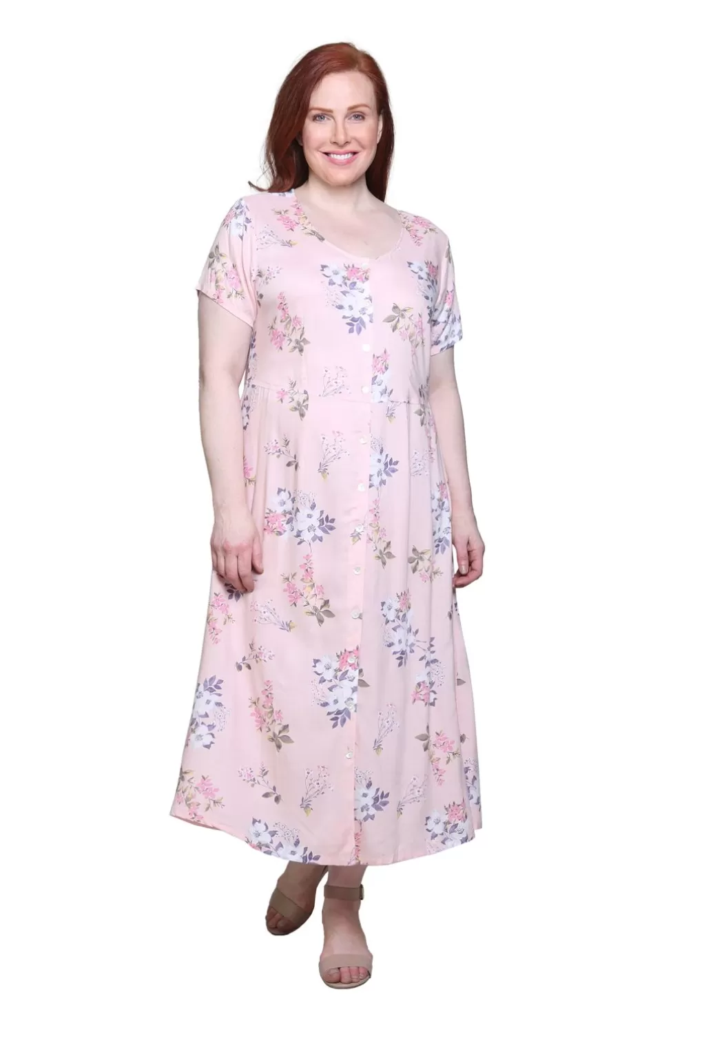 La Cera™ Plus Size La Cera Button Front Short Sleeve Dress