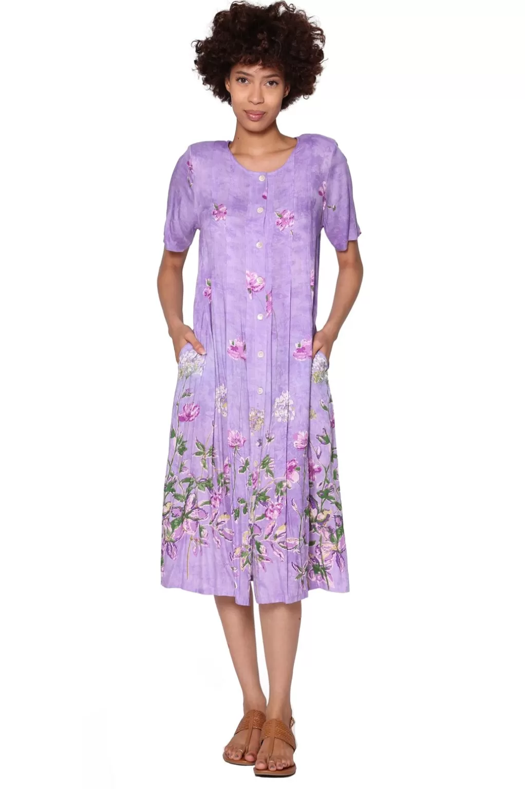 La Cera™ Plus Size La Cera Button Front Short Sleeve Dress