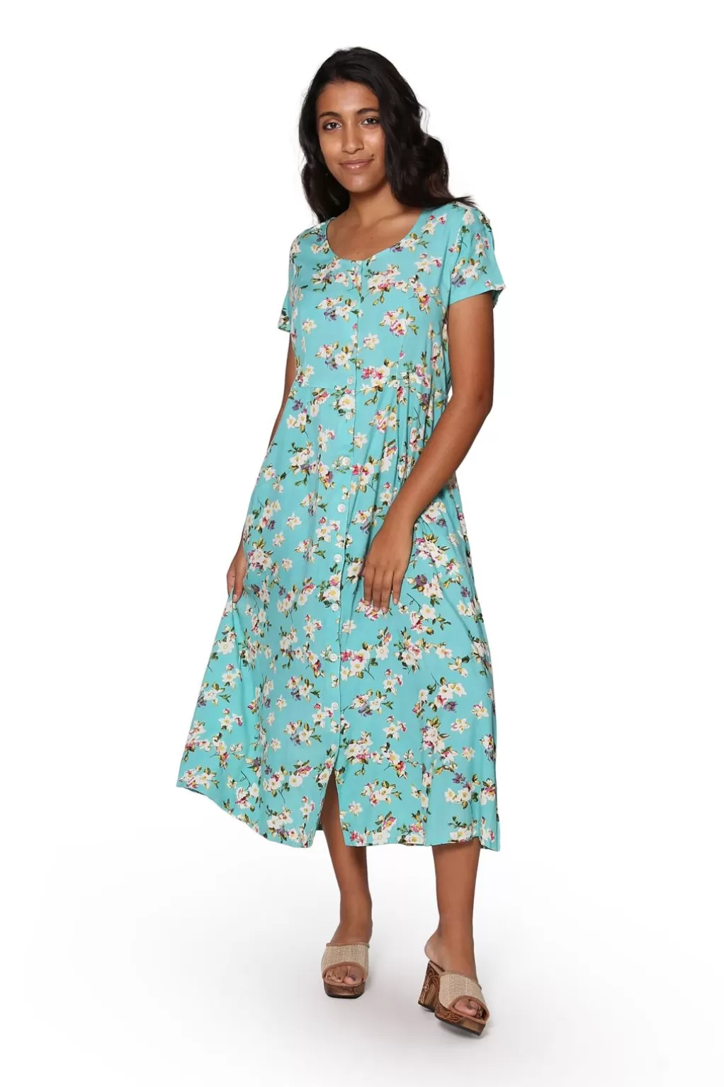 La Cera™ Plus Size La Cera Button Front Short Sleeve Dress