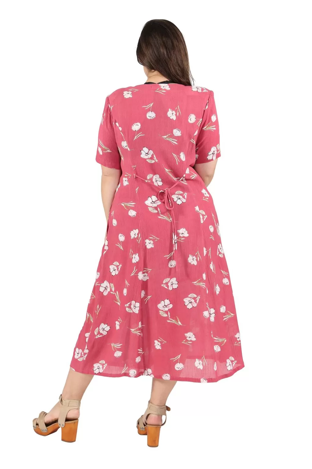 La Cera™ Plus Size La Cera Button Front Short Sleeve Dress
