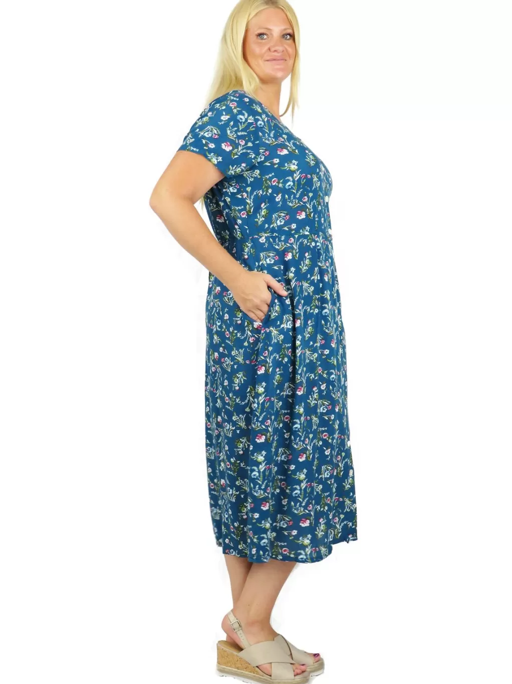 La Cera™ Plus Size La Cera Button Front Short Sleeve Dress