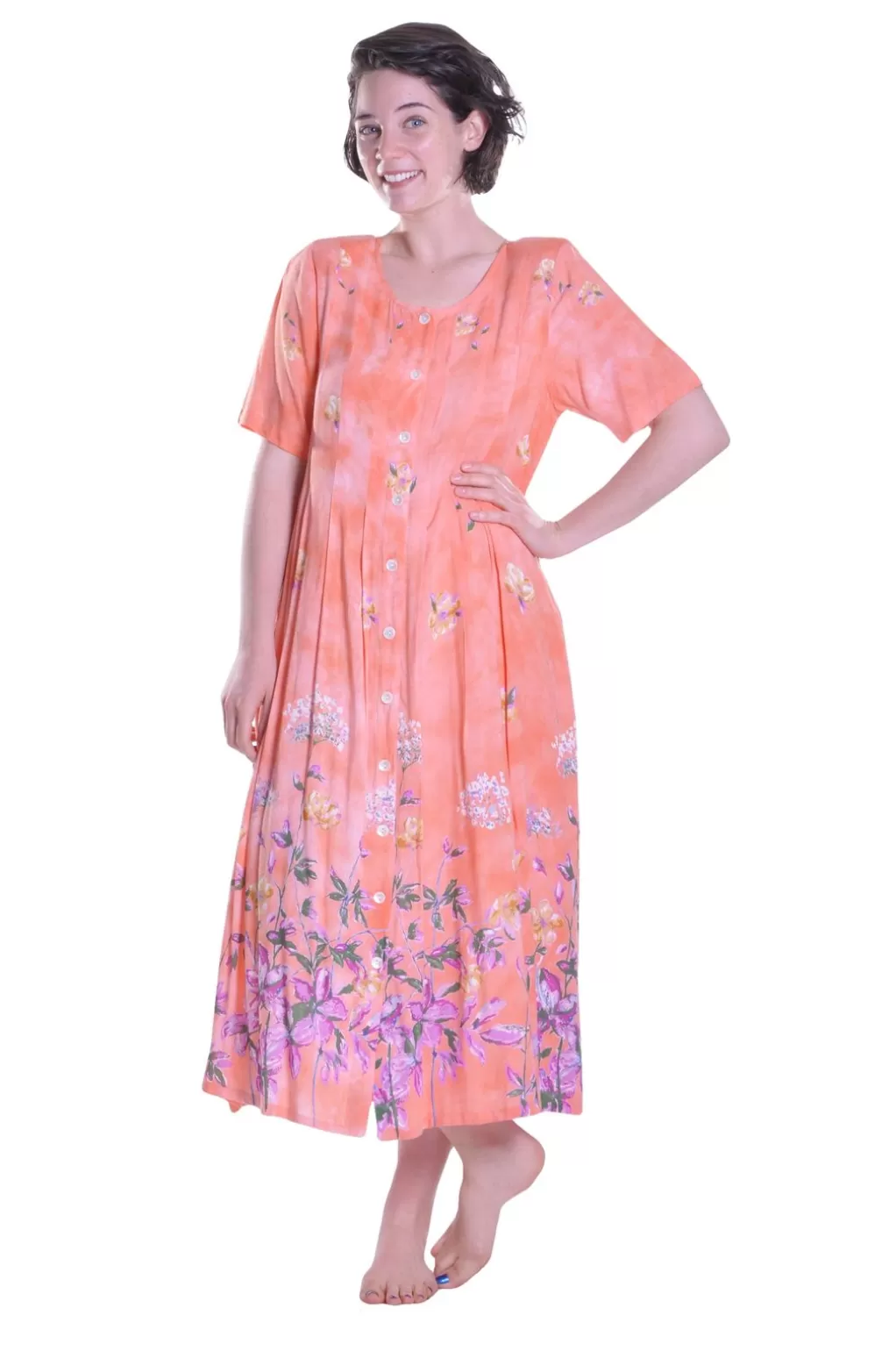 La Cera™ Plus Size La Cera Button Front Short Sleeve Dress