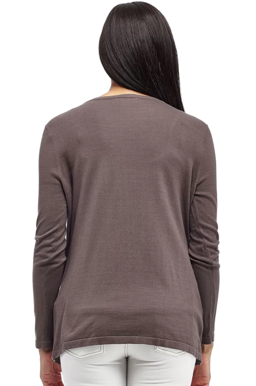 La Cera™ Plus Size La Cera Long Sleeve Waterfall Cardigan