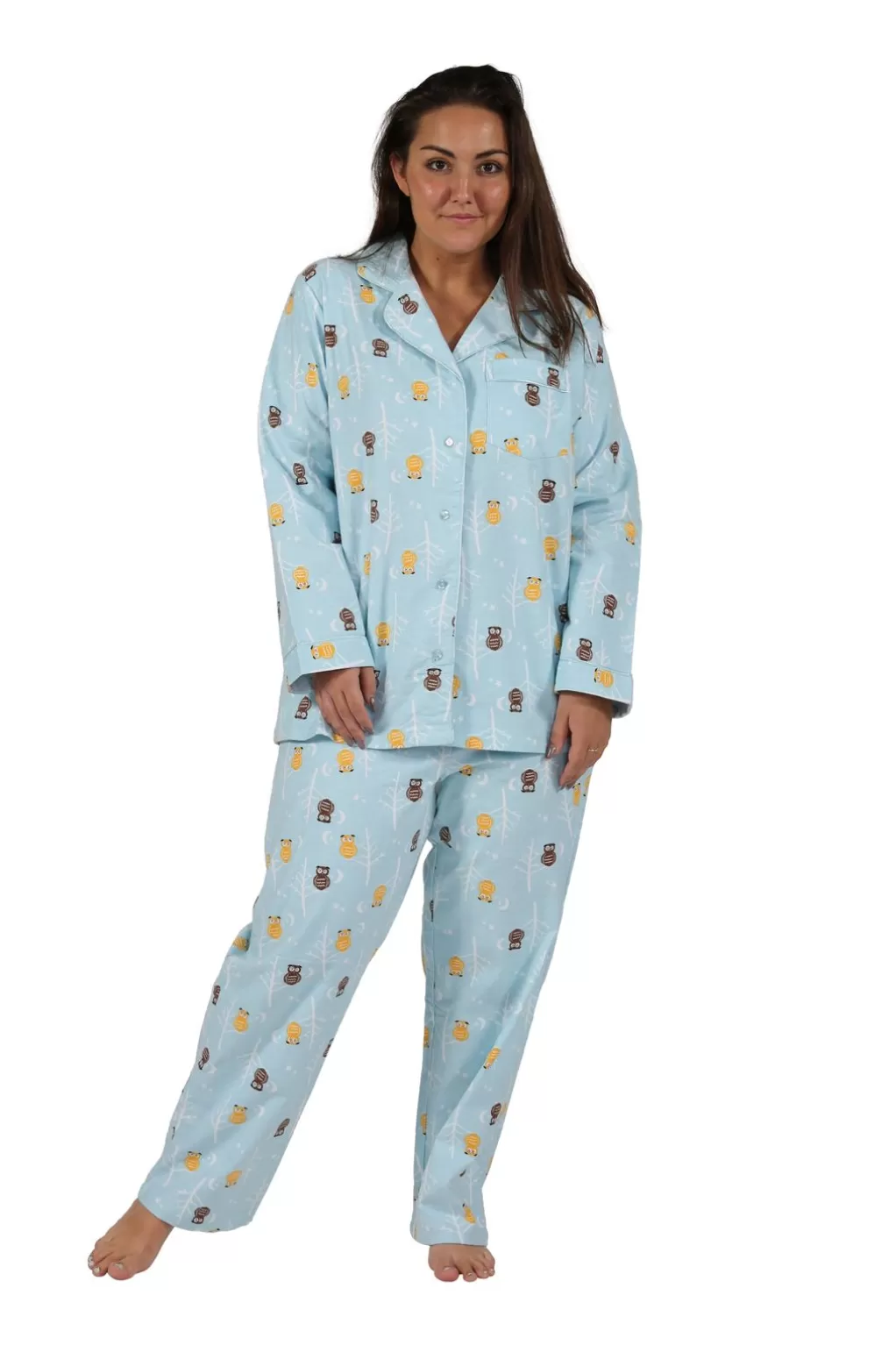 La Cera™ Plus Size La Cera Owl Print Pajama Set