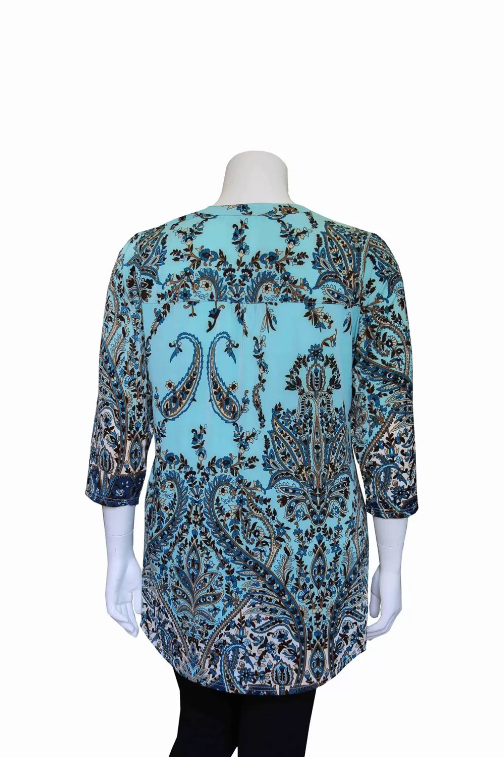 La Cera™ Plus Size La Cera Pleat Front Paisley Tunic