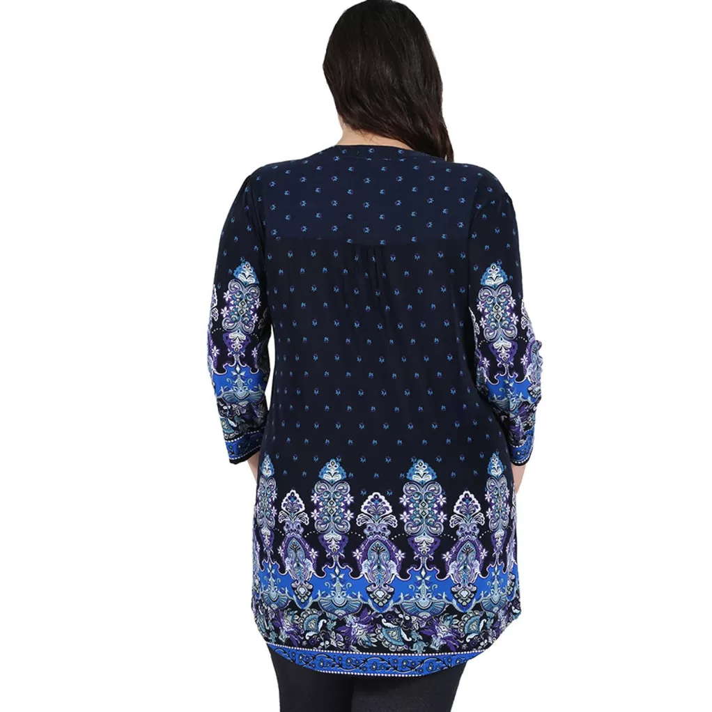 La Cera™ Plus Size La Cera Renaissance Paisley Print Tunic