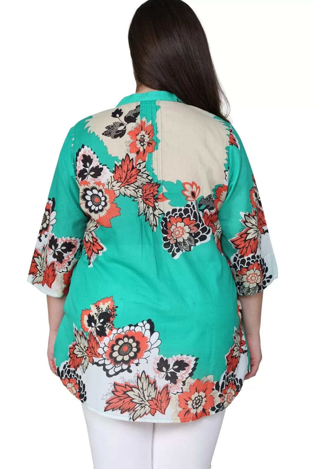 La Cera™ Plus Size Pop Art Floral Release Print Tunic