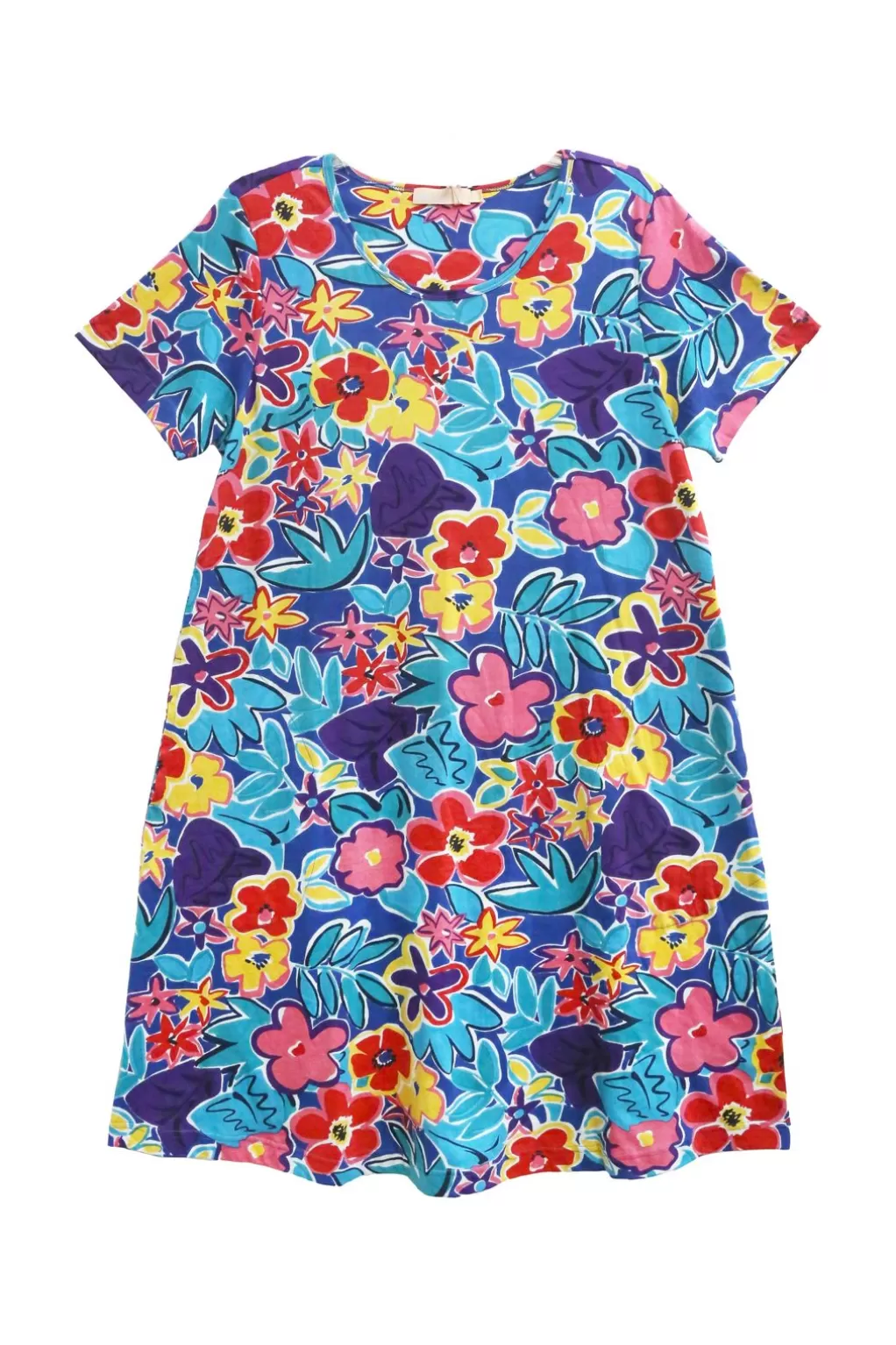 La Cera™ Plus Size Short Sleeve Cotton Knit Short Dress
