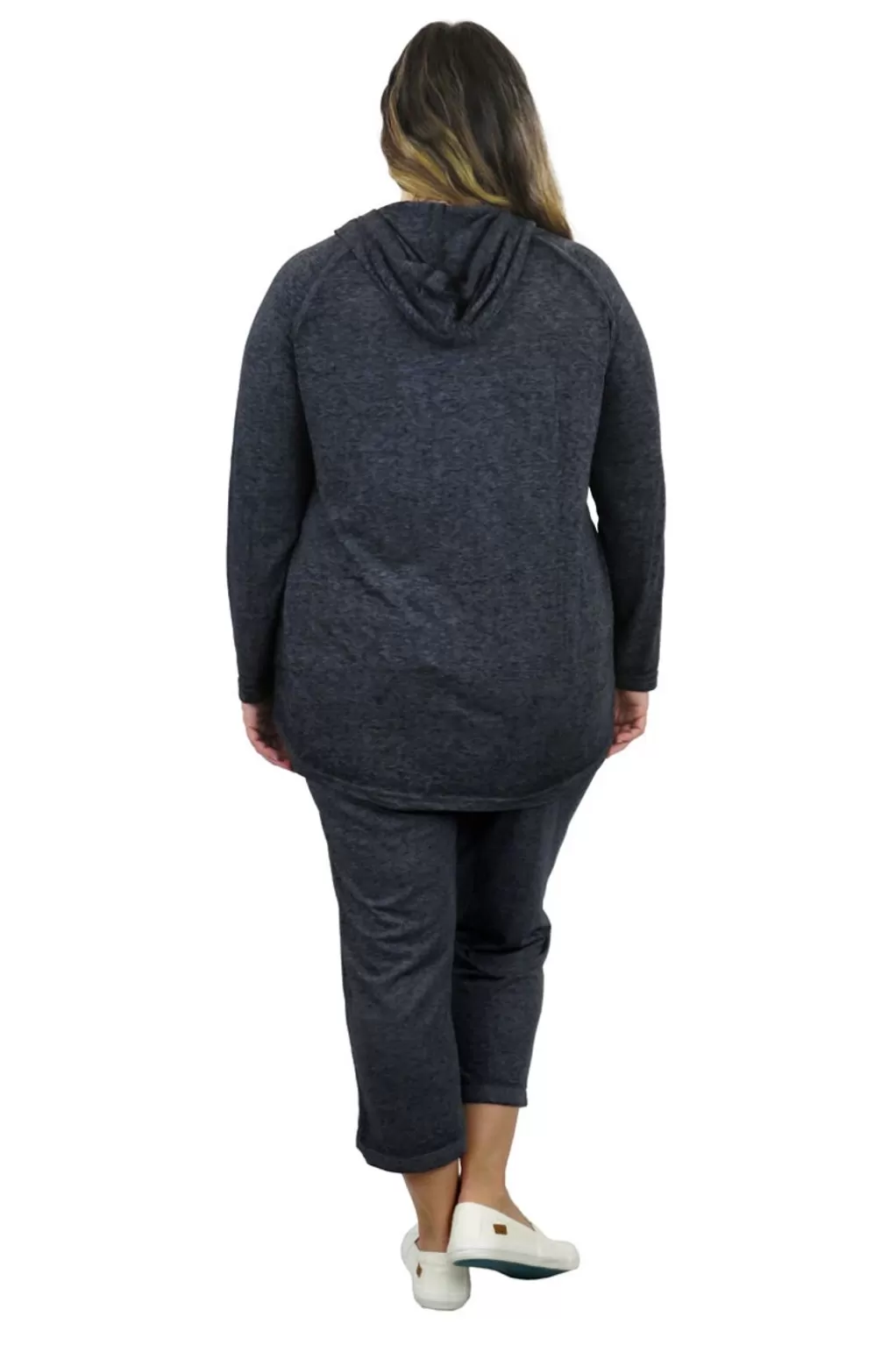 La Cera™ Plus Size Soft & Supple 2-Piece Hooded Knit Sweatpants Set
