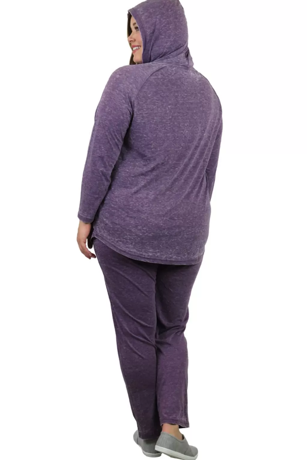 La Cera™ Plus Size Soft & Supple 2-Piece Hooded Knit Sweatpants Set