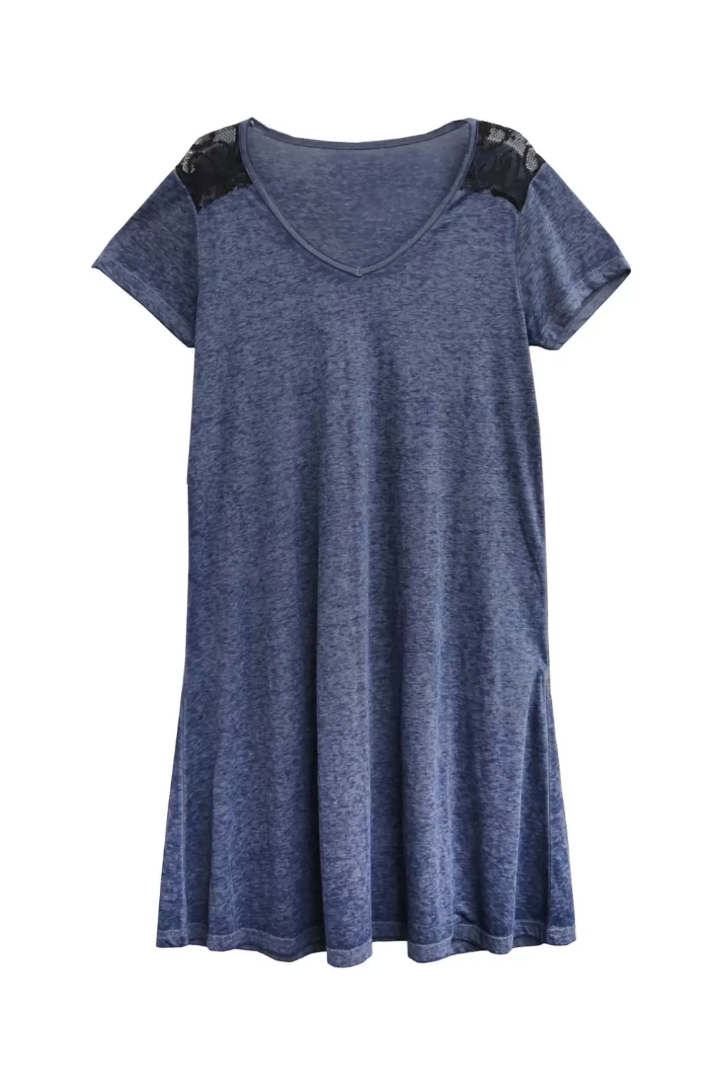 La Cera™ Plus Size Soft & Supple Knit Dress With Lace Trim