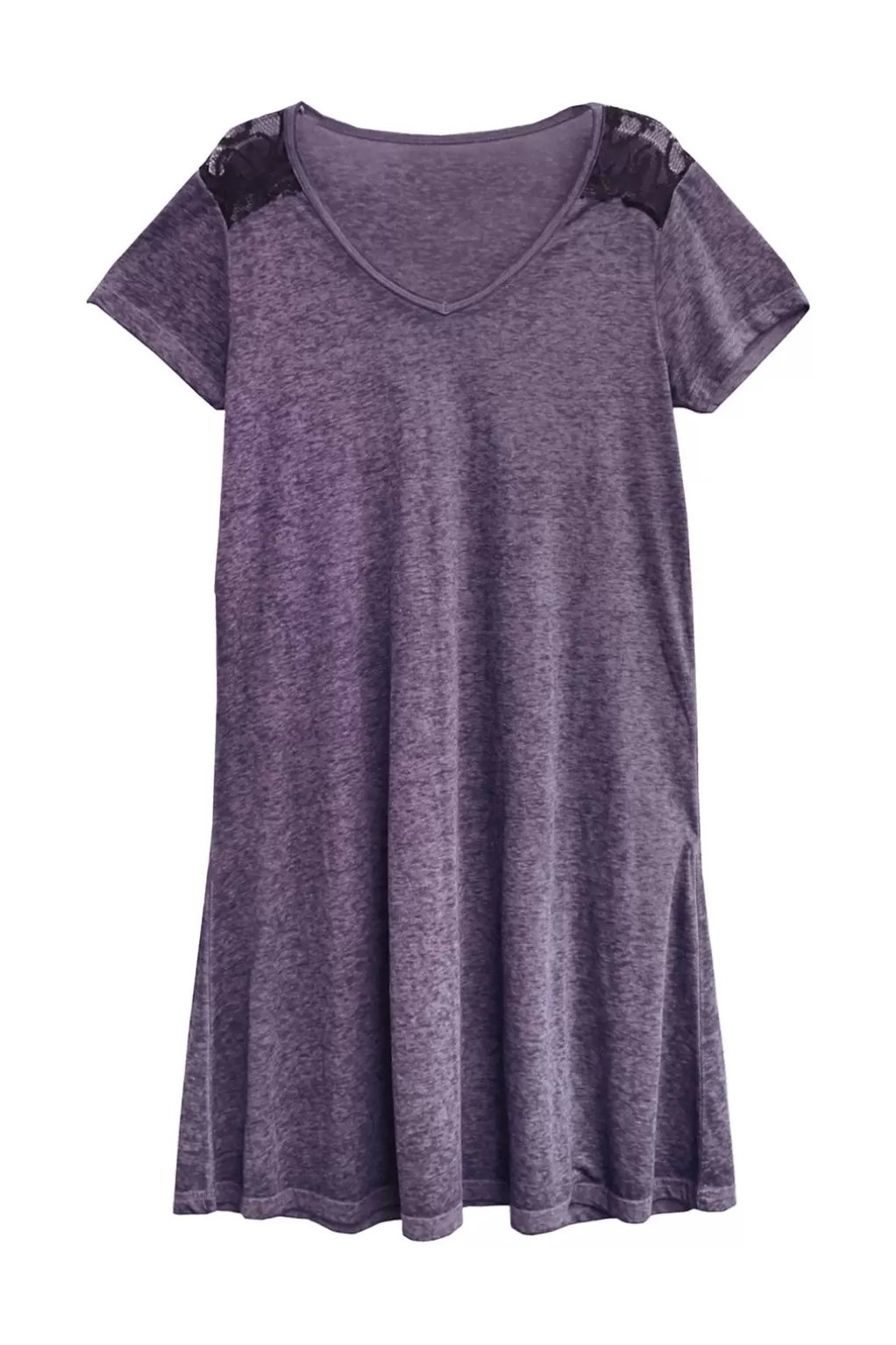 La Cera™ Plus Size Soft & Supple Knit Dress With Lace Trim