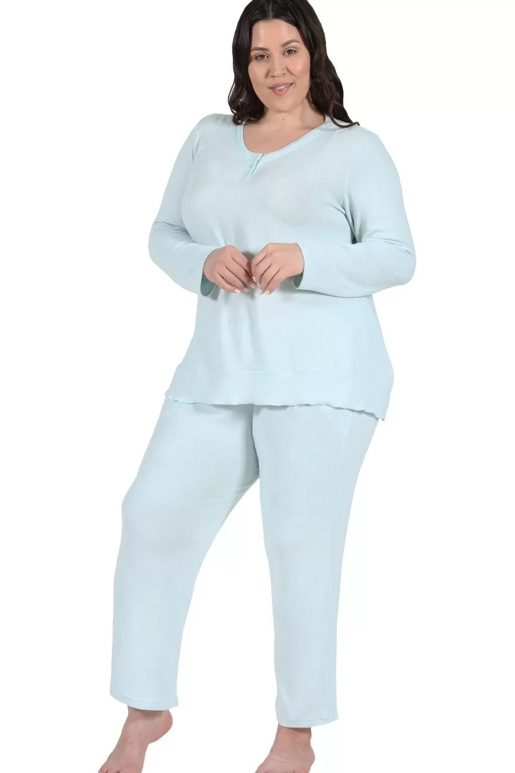 La Cera™ The Comfort Collection Plus Size Snap Pj Set