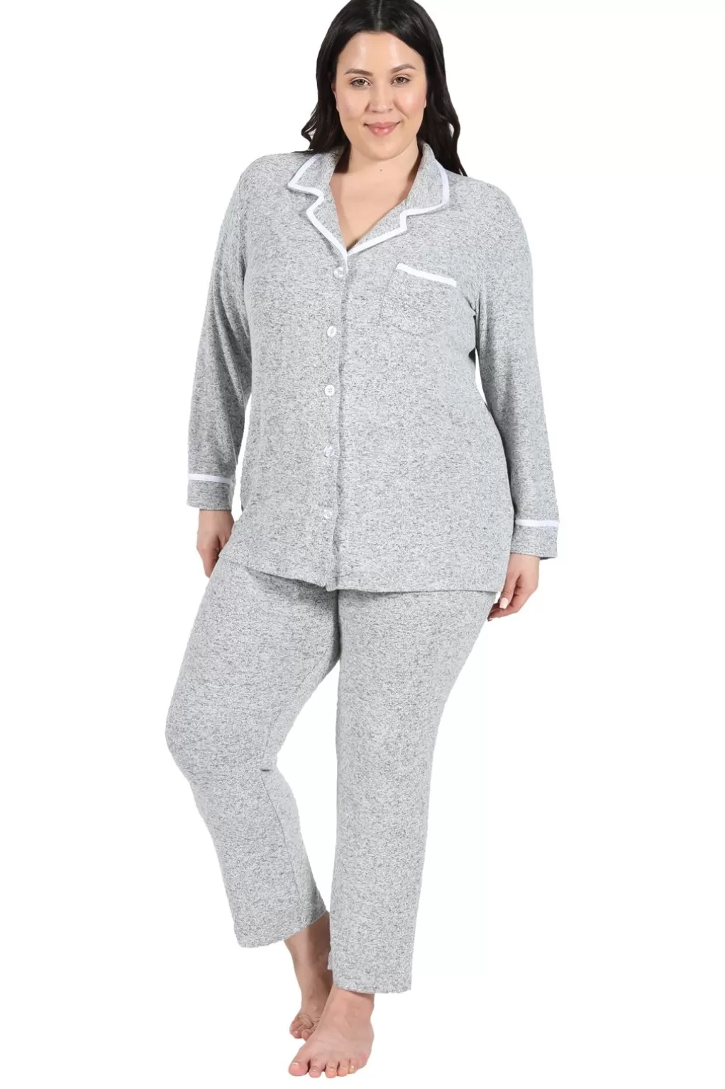 La Cera™ The Comfort Collection Plus Size Tailored Pj Set