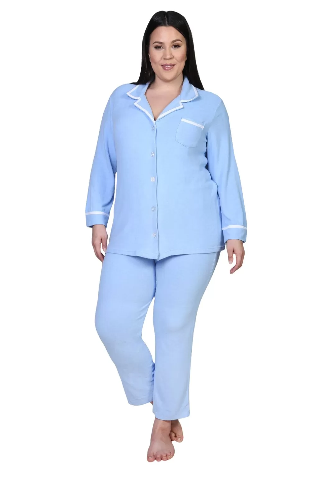 La Cera™ The Comfort Collection Plus Size Tailored Pj Set