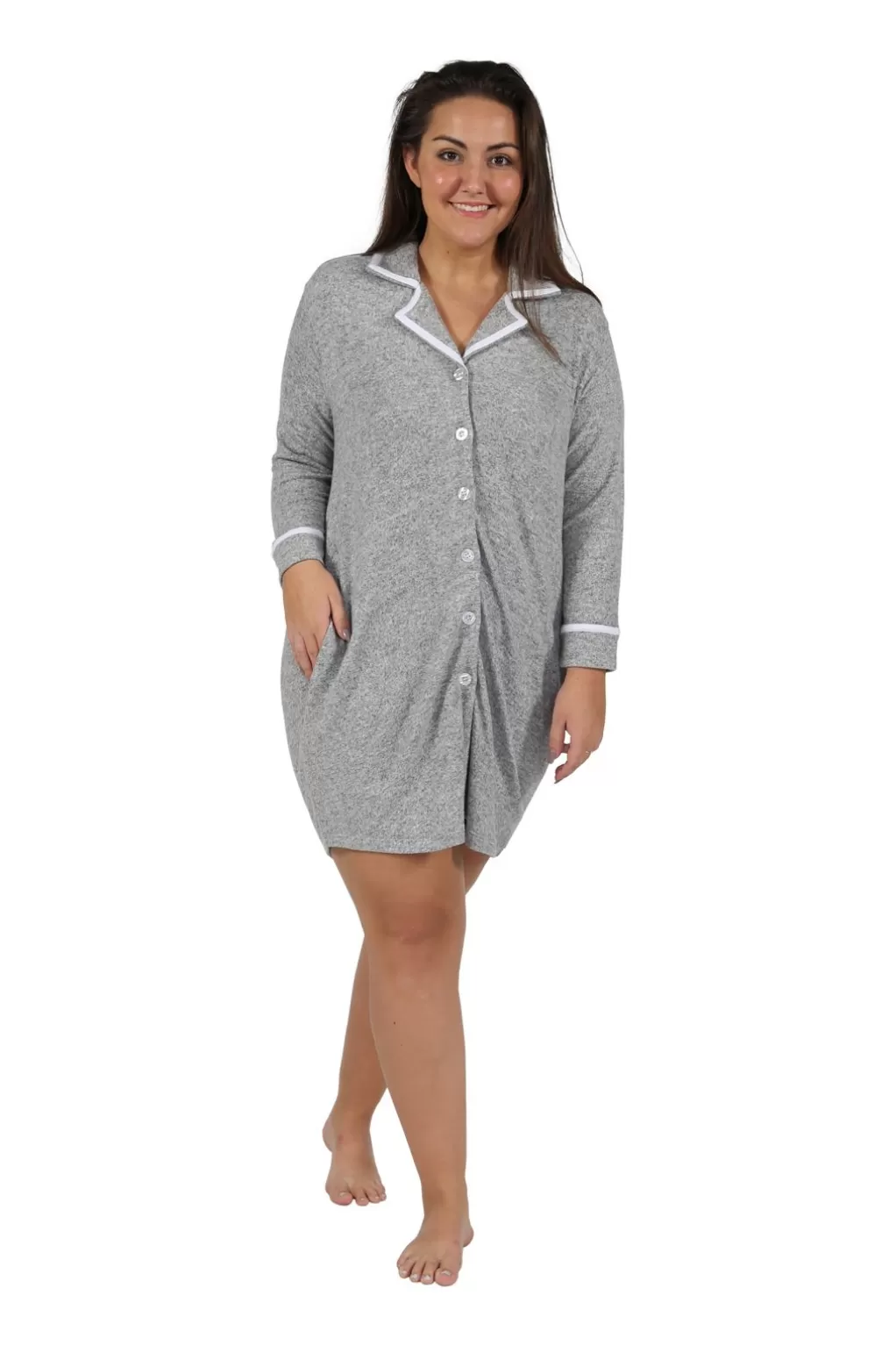 La Cera™ The Comfort Collection Plus Size Tailored Sleep Shirt