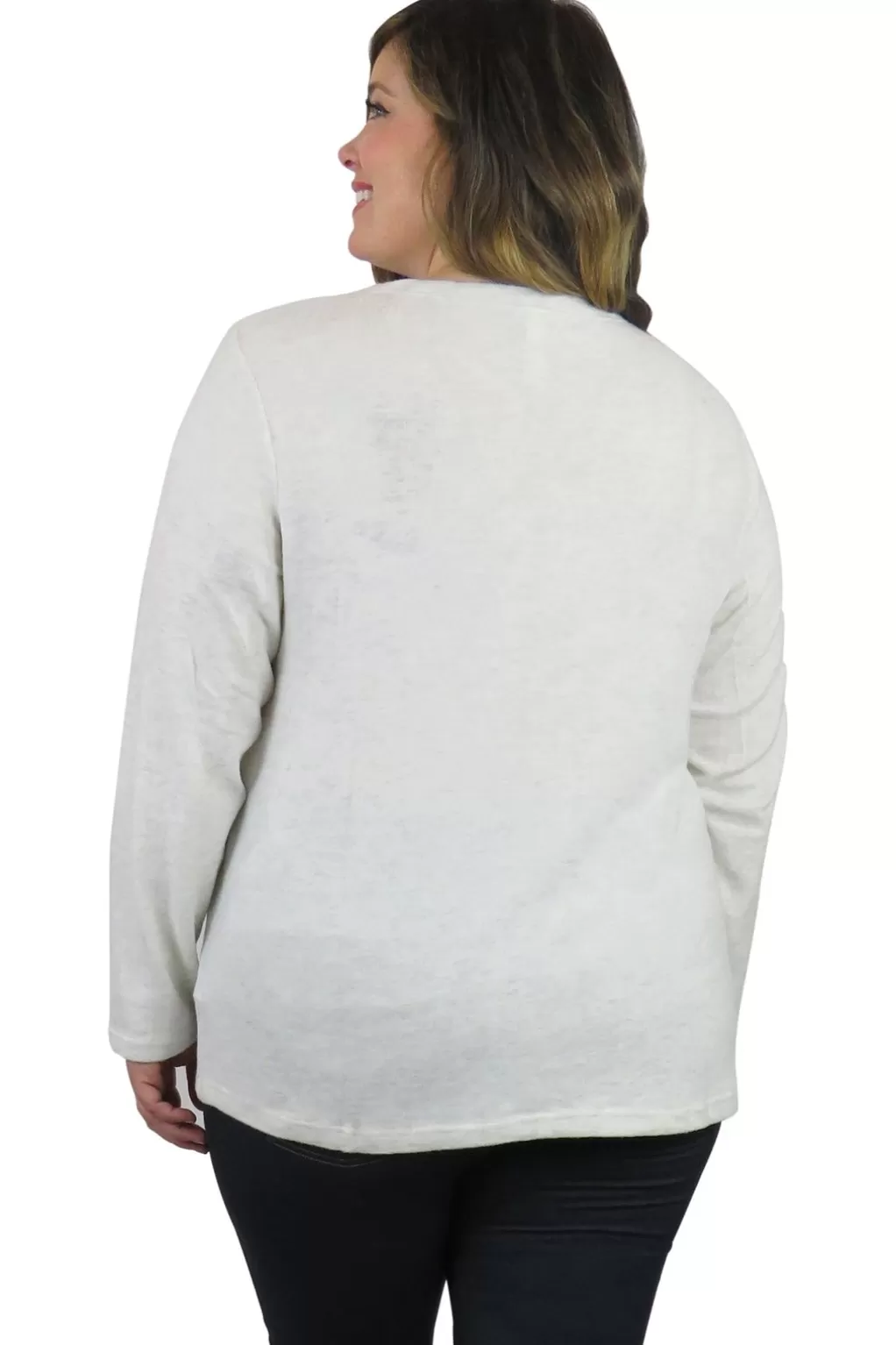 La Cera™ V-Neck Comfort Collection Long Sleeve Top - Plus Size